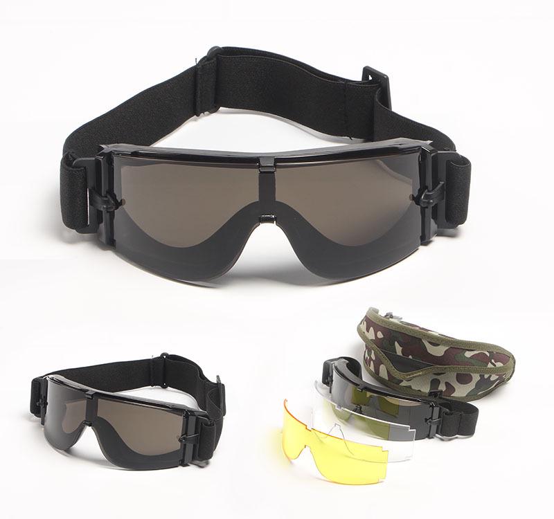 

SPIIDX800 Outdoor Tactical Impact-Resistant Goggles 3-Piece Military Glasses Set