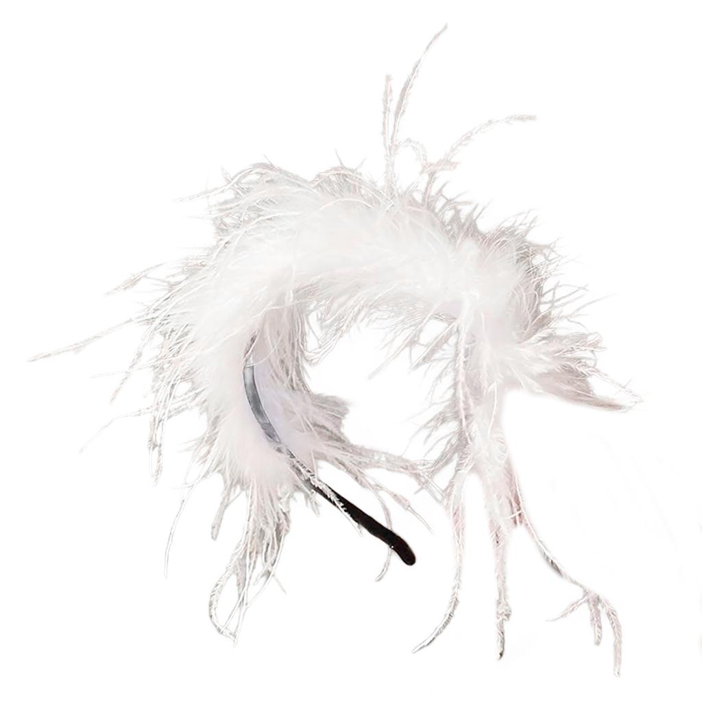 Elegant Feather Headband Soft and Comfortable Headwear Adjustable Hair Accessory for Women and Girls