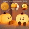 2024 Cute Pumpkin Night Light, Touch Lamp with 3 Brightness Levels, Soft Silicone Rechargeable Warm Light for Women and Kids