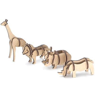 3D tredimensionellt trädpussel djurserie 2 Gör 4 sorters korea 3d-pussel