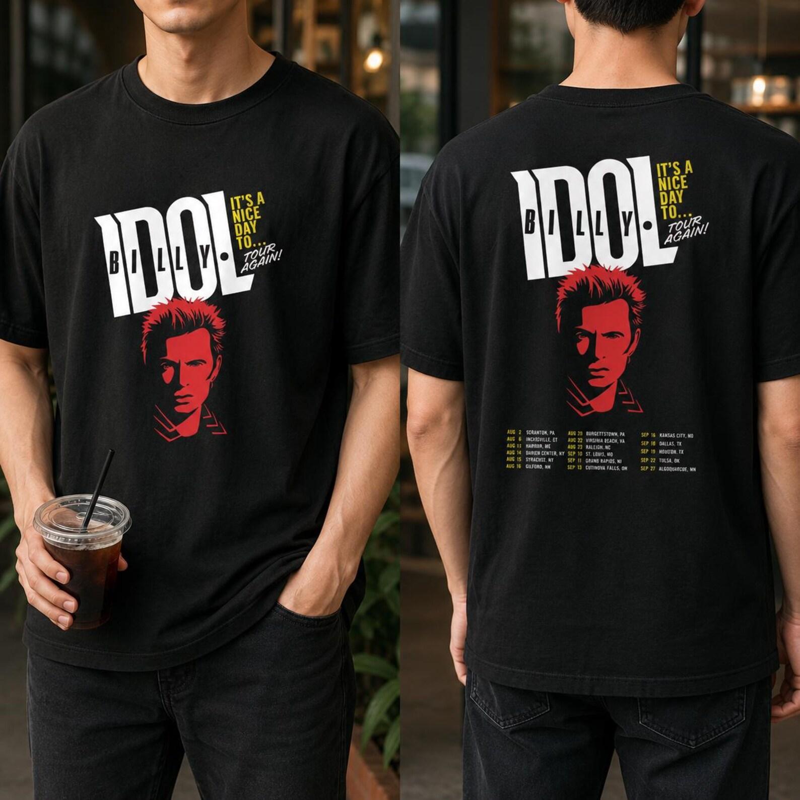 Billy Idol Graphic Shirt, 2026 Billy Idol It s Nice Day To Tour Again Shirt, Billy Idol ConcerT-Shirt, Billy Idol Fan Gift, Billy Idol Merch S