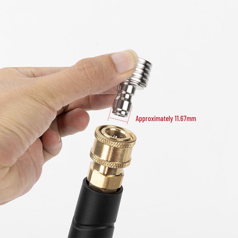 High-Pressure Car Wash Gun: 1/4" Quick Connect Stainless Steel Nozzle for Soft Spray Garden & Vehicle Cleaning.