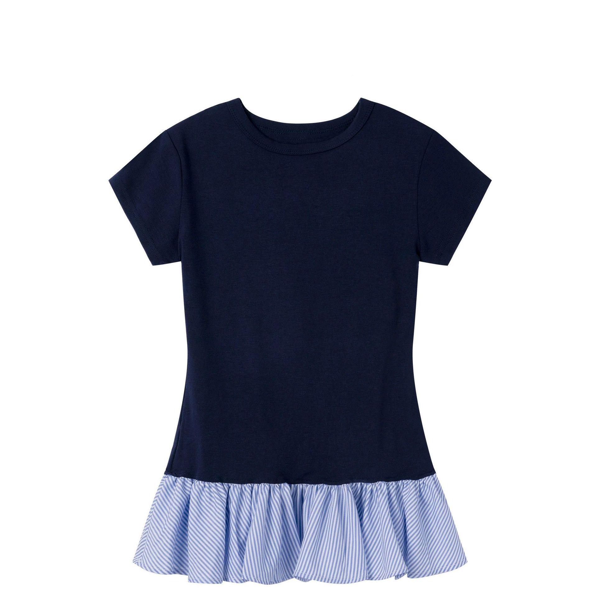

Women s Slimming Patchwork Plaid Ballet Tee - Short-Sleeve, Round Neck, Summer Style Small темно-синий