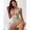 Ruffled One-piece Swimsuit For Women Sexy V-neck Lace Up Monokini Swimwear New Beach Bathing Suits Beachwear