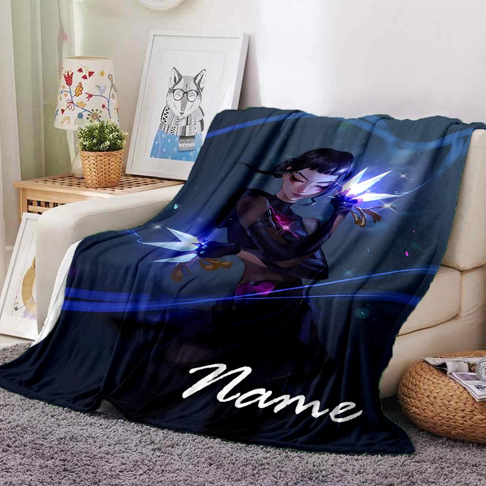 Customizable KPop Demon Hunters46 Throw Blanket – Personalized Name, All-Season Cozy Snug Blanket, Machine Washable, Personalized Blanket