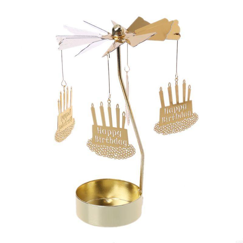 62KD Snowman Rotary Spinning Carousel Tealight Holder Stand Metal Tea Light Christmas Home Decor Gifts