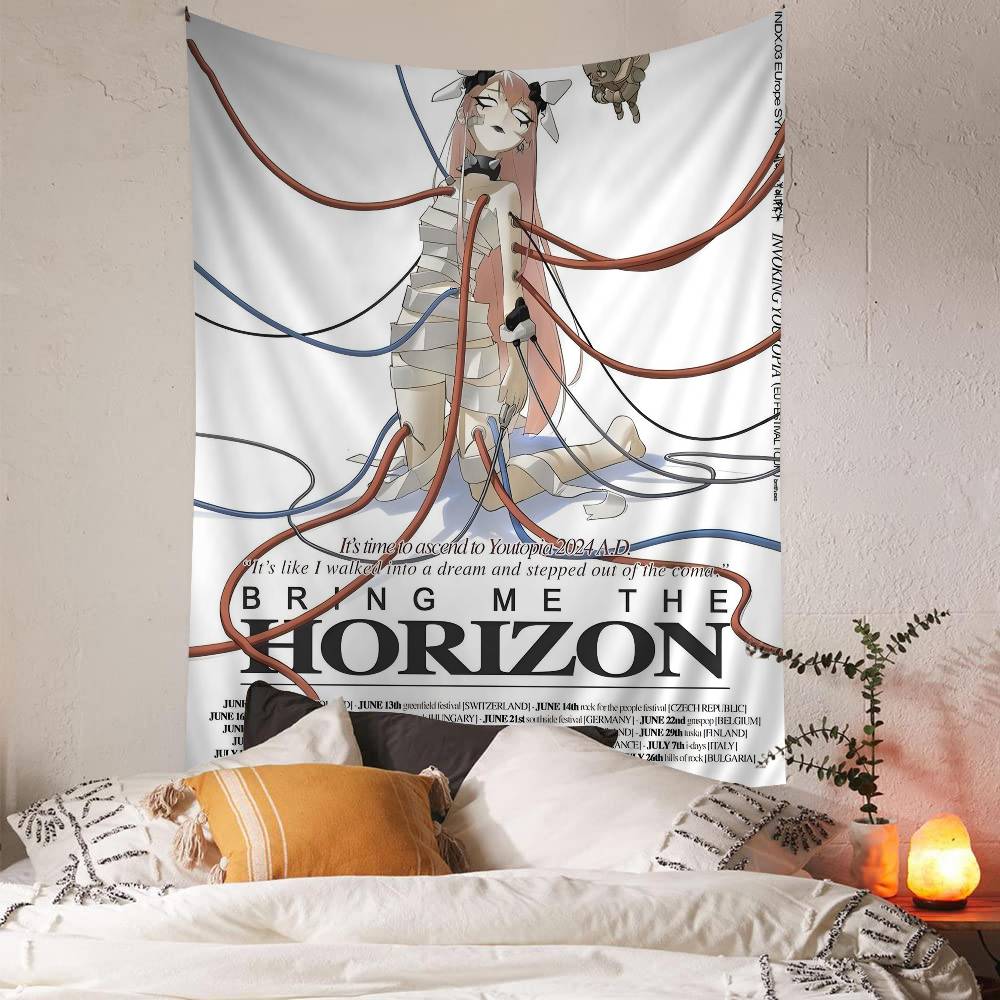 

BBring Me The HHorizon Anime Tapestry Hanging Tarot Hippie Wall Rugs Dorm Home Decor 74x94cm(29x37in)