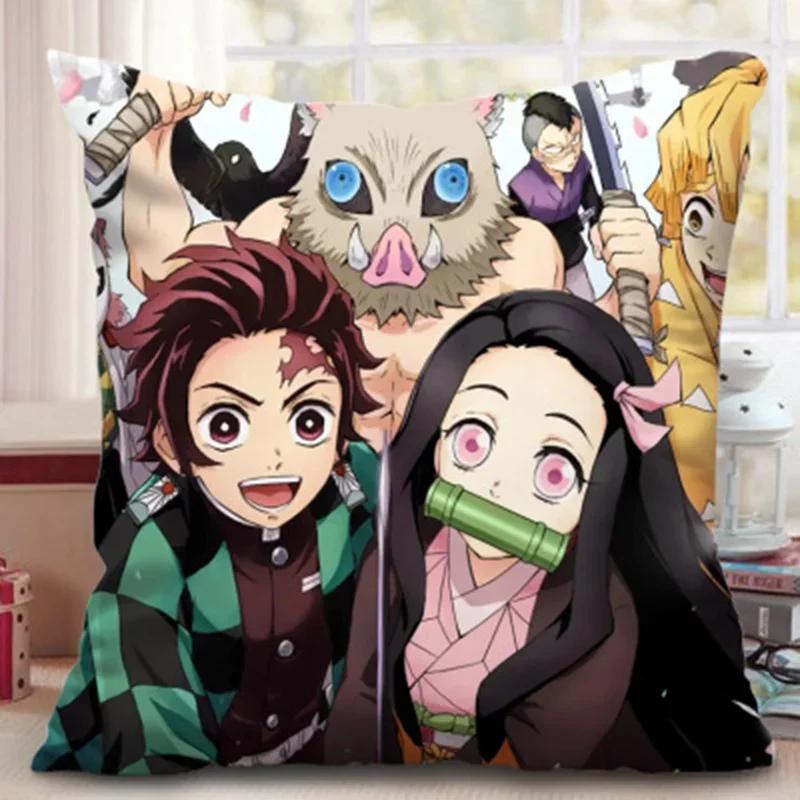Anime Demon Slayer Pillowcase Printed  Girl Decorative  Gift,(1) 30x30cm