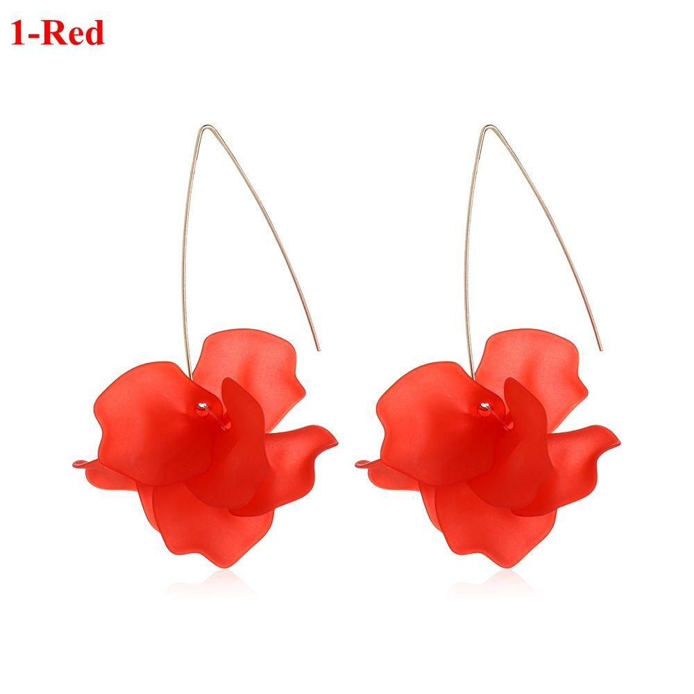 Multicolored Fashion Resin Flower Long Earrings 2019 New Designs Bohemia Handmade Petal Dangle Earrings For Women Gift