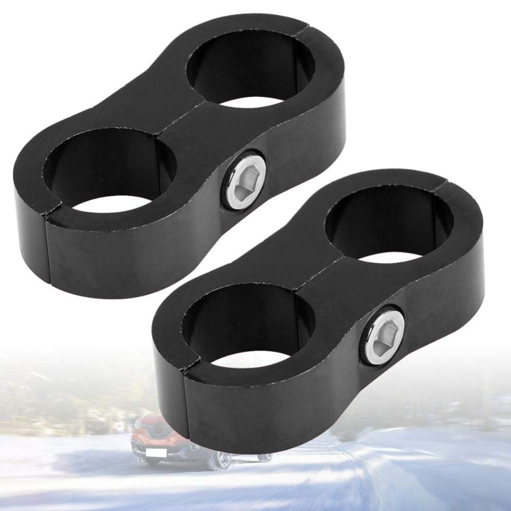 KIMISS AN10 Aluminum Alloy Hose Separator Clamp Fitting Adapter Bracket Universal (Black)