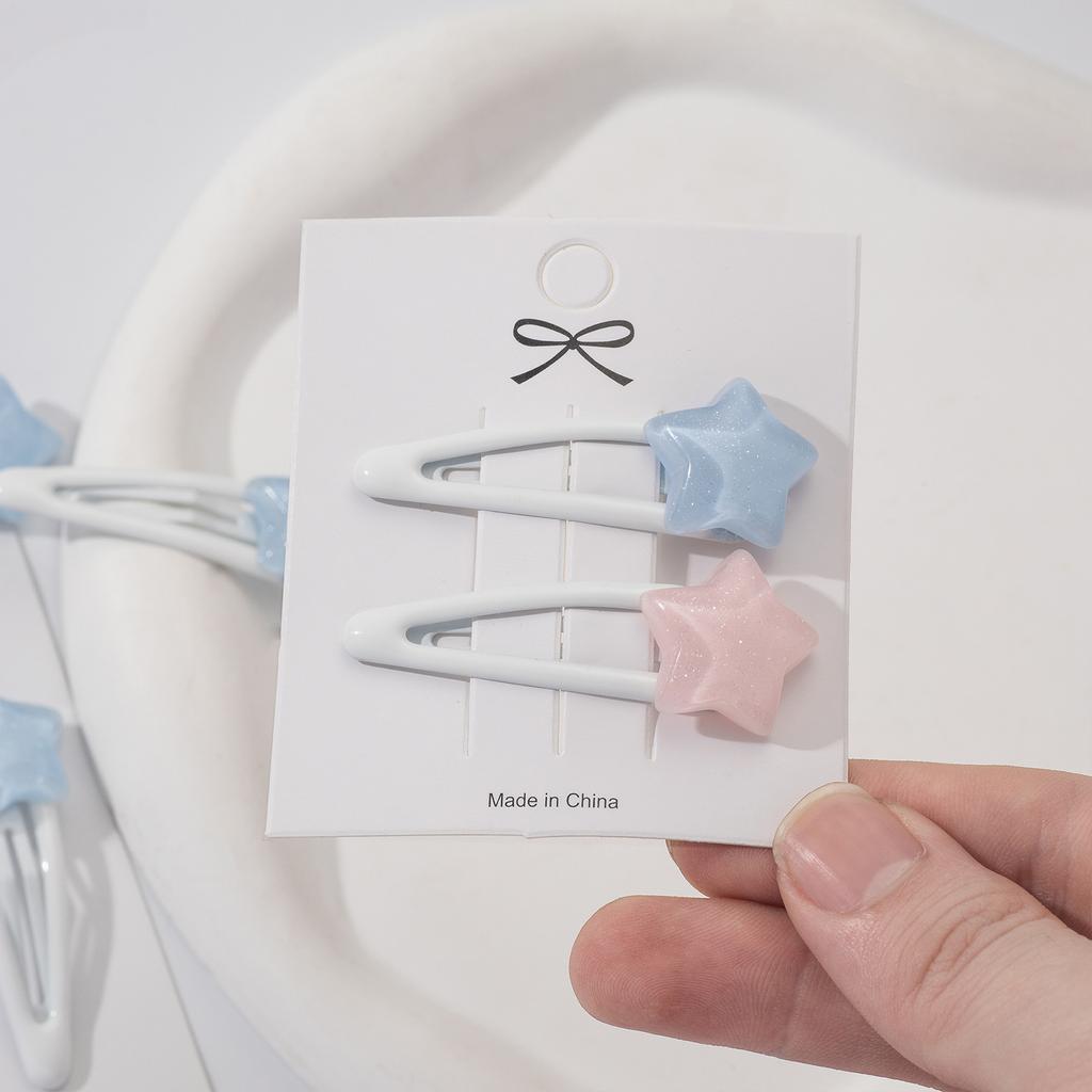 5pcs Y2K Star Hair Clips For Women Cute Sparkling Jelly BB Clip Summer Dopamine Hairpin Exquisite Sweety Girls Hair Accessories