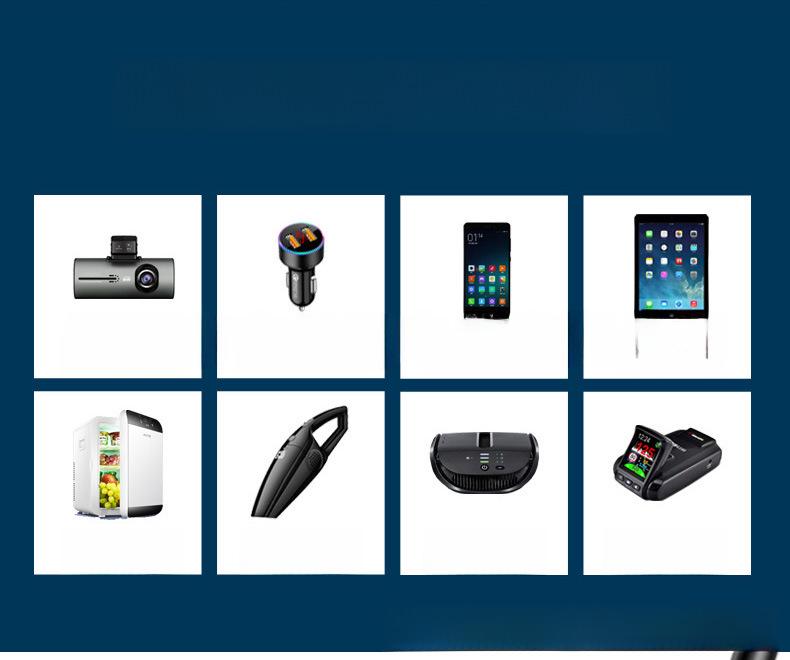 66W Multi-Function Fast Charging Car Charger with Digital Display: 30W PD, One-to-Four Cigarette Lighter Adapter
