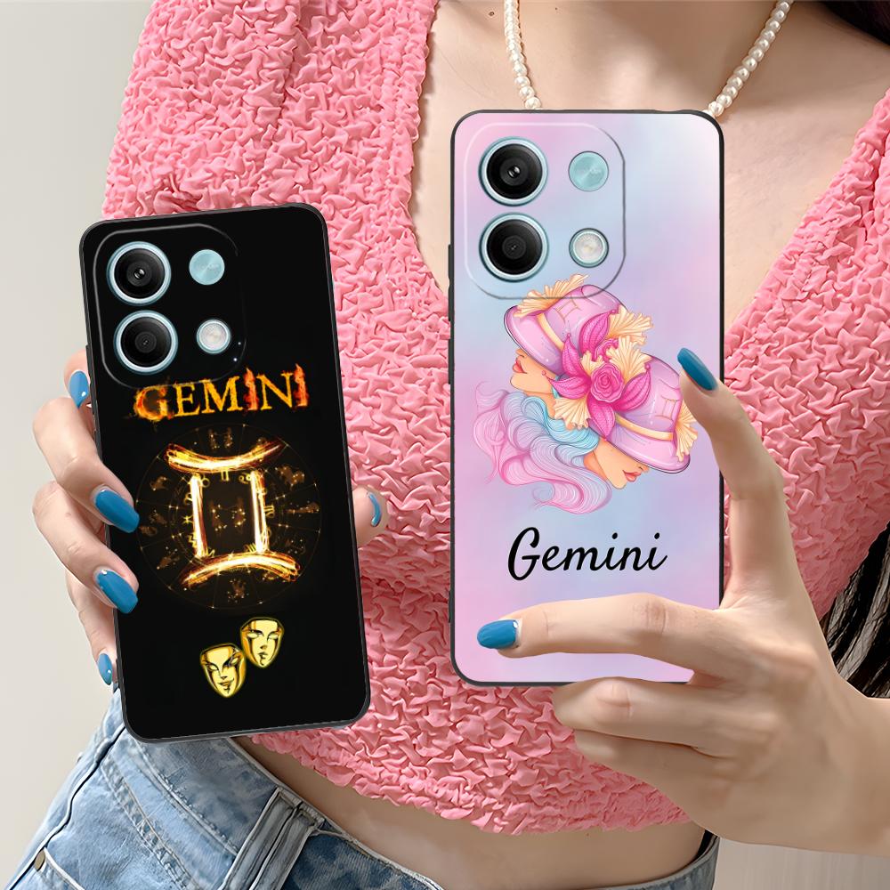 Zodiac Sign Gemini Mobile Phone Case for Xiaomi Redmi 15 14 13 12 A5 3 2 1 C Plus 4G 5G Colorful Printing Cover Cover Smartphone