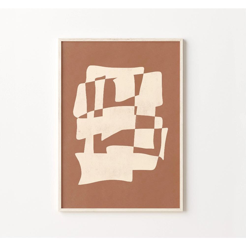 Minimalist Abstract Folk Art Prints, Colourful Bohemian Botanical Canvas Prints for Home, Bedroom, Living Room,Office,Decoration