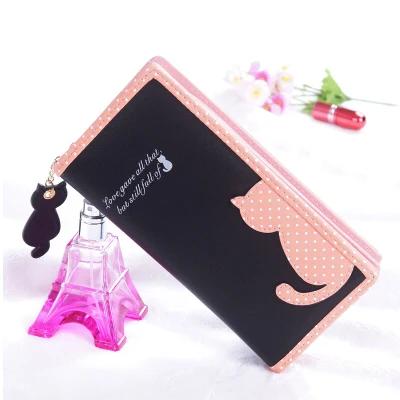 Women Wallets Zipper Lady Handbags Clutch Coin Purse Cards Holder PU Leather Cat Woman Wallet Moneybags Burse Bags