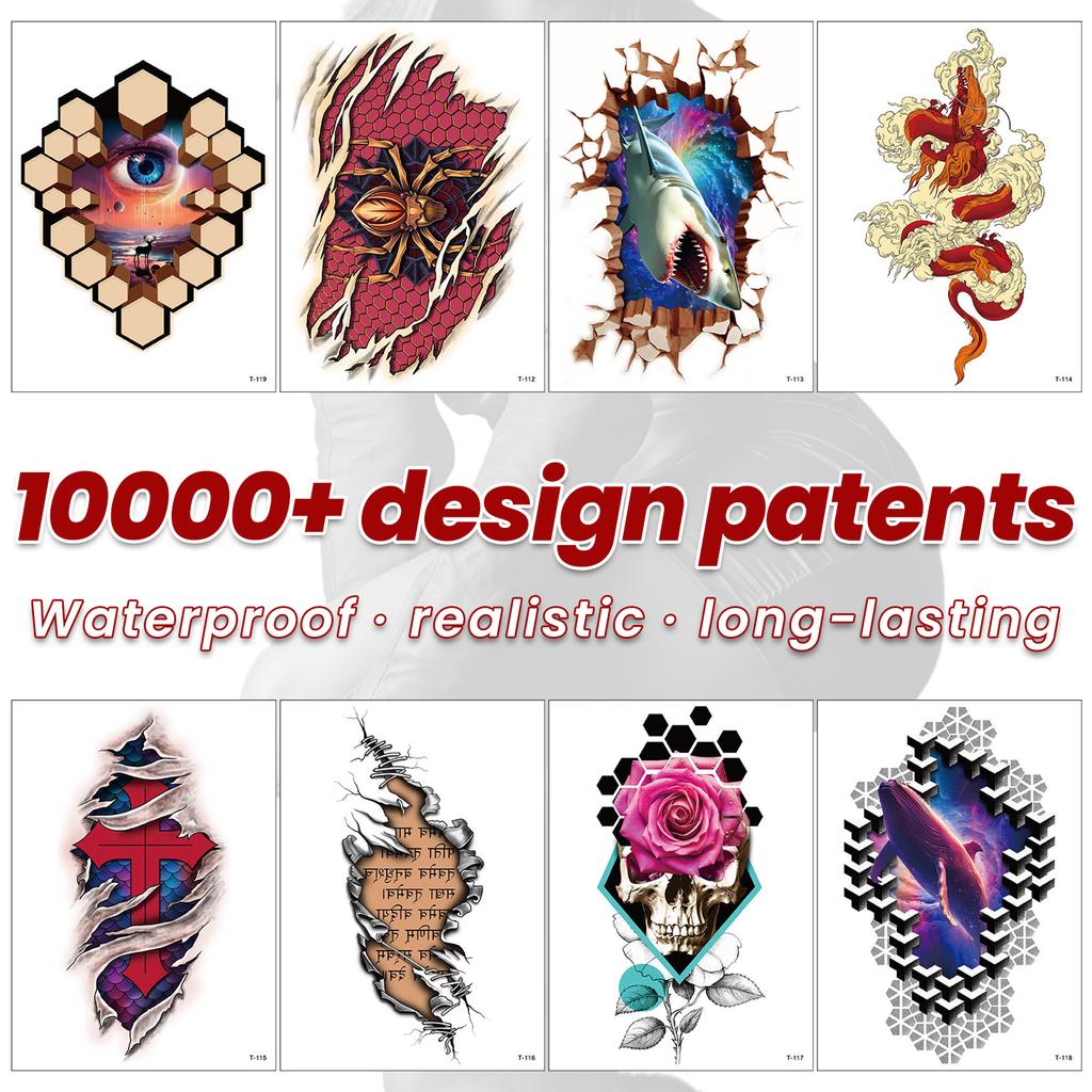 Festival Water Transfer White Paper Tattoo Sleeves | Custom Full Arm Designs | Waterproof & Realistic Fashionable