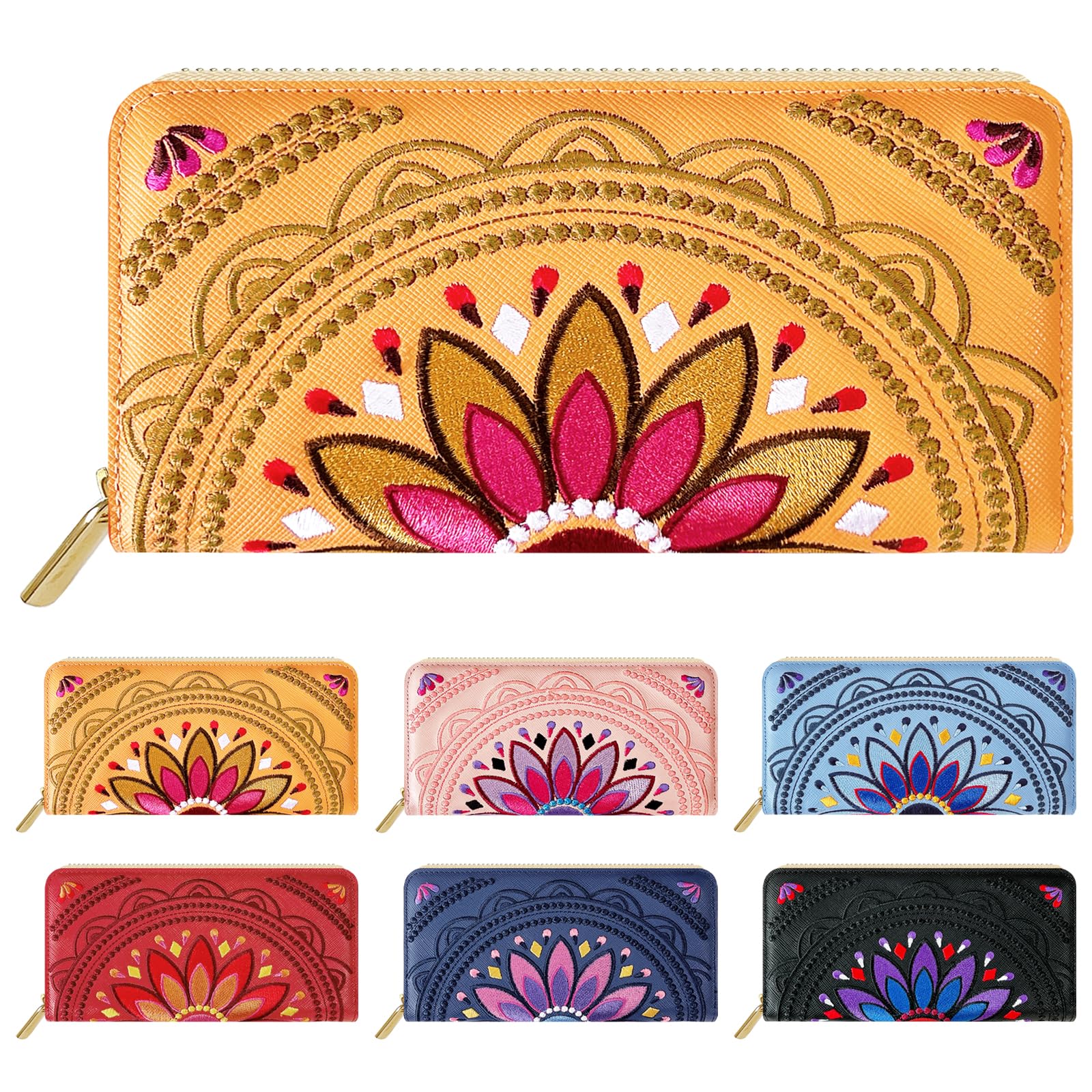 

Trendy Yamagishi Saffiano Leather Long Wallet, Genuine Leather, Women s, Card Slots, Coin Purse, Bill Compartment, Zipper-Around Design, Ethnic
