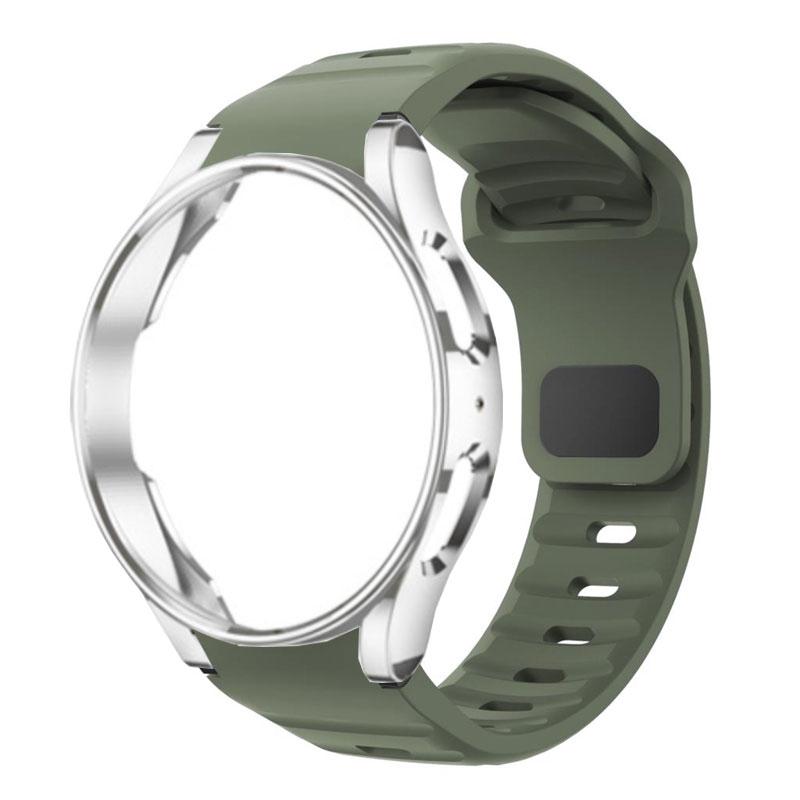 Official Wave Strap+Case For Samsung Watch 6 5 4 40mm 44mm 4/6 Classic 42 43mm 46 47mm No Gap Silicone Bracelet Watch 5 Pro 45mm