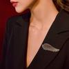 Vintage Angel Wing Brooch With Sparkling Crystals Elegant Feather Lapel Pin Accessories For Party Office Accessories