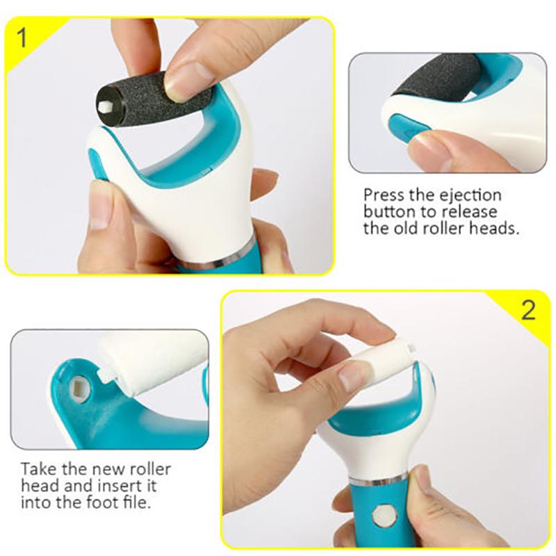 2ks extra hrubých náhradních válečkových hlavic pro elektronický pilník na chodidla