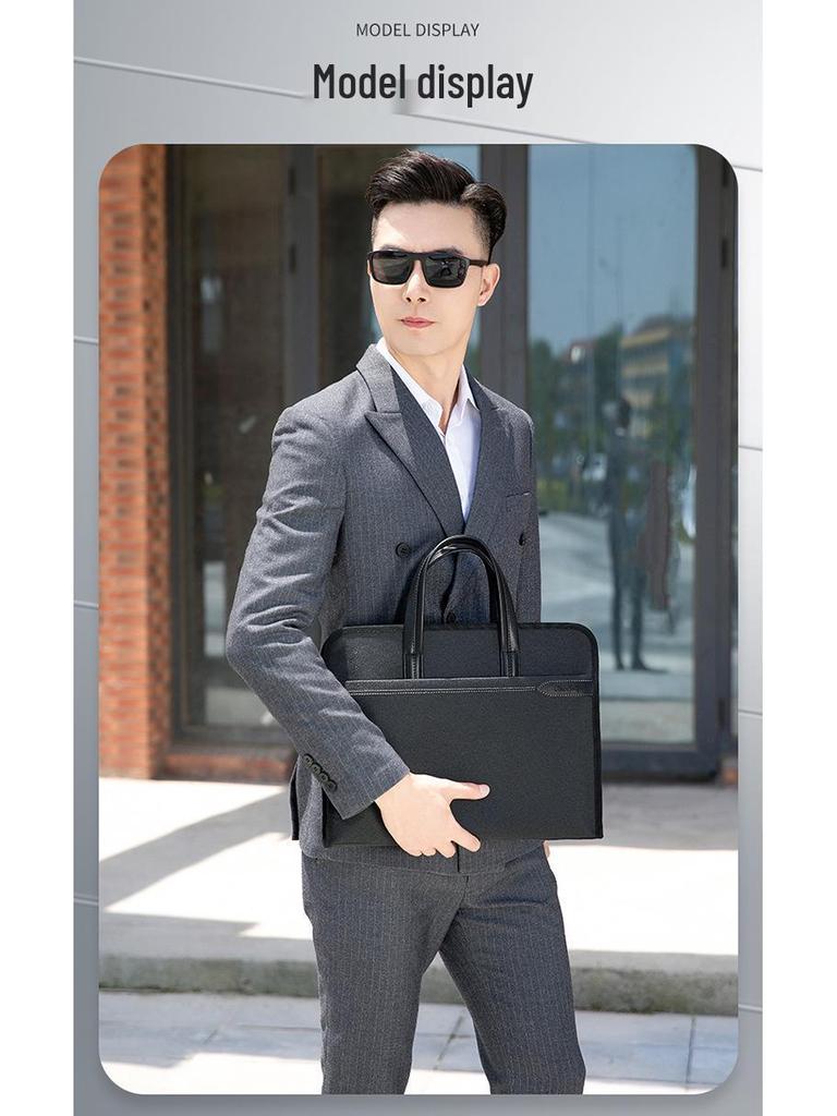 Men's Oxford Cloth Laptop Briefcase: Printed Handbag for Business, Office, and Document Carrying