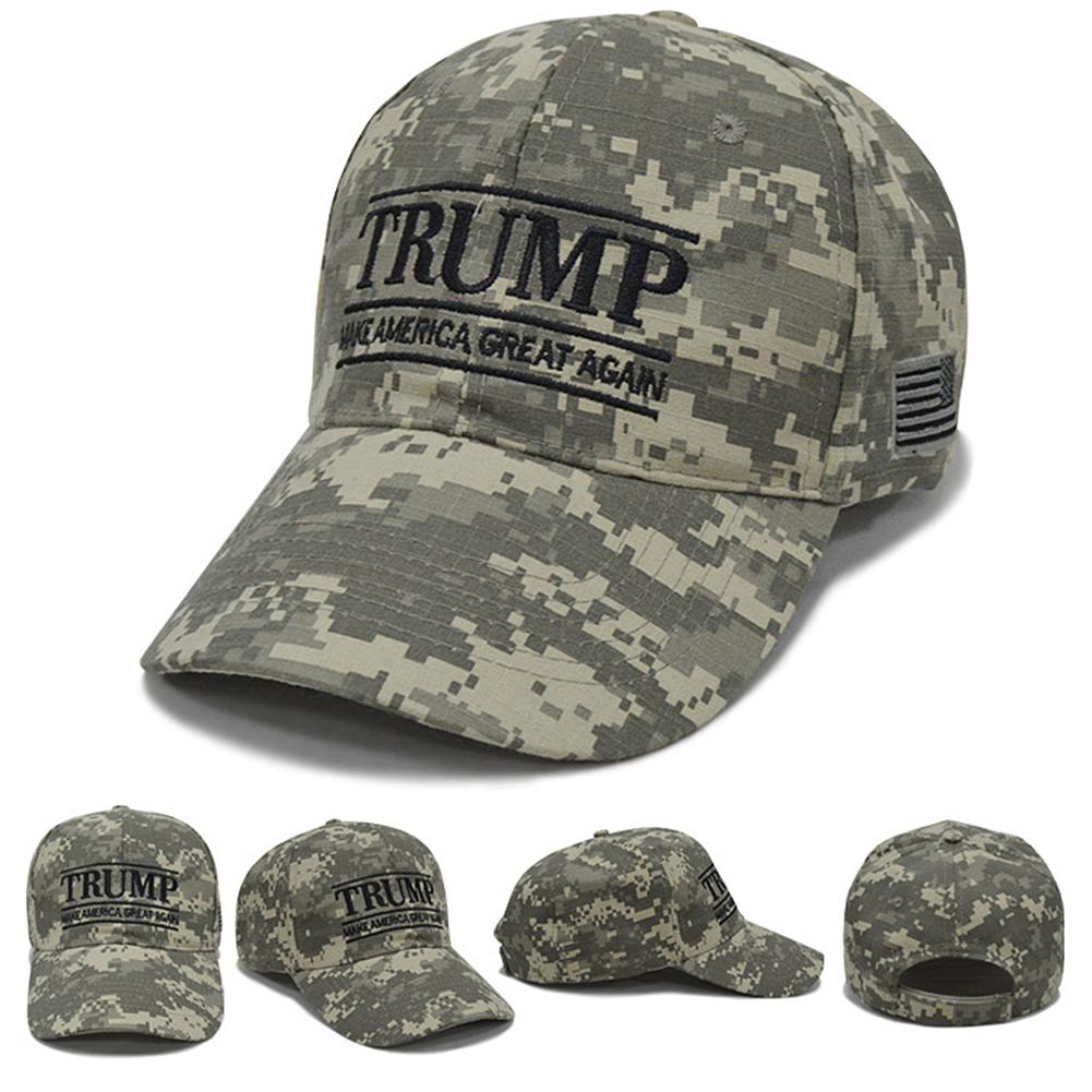 Unisex Summer Outdoor Sports Adjustable Camouflage Trump2020 Embroidery Baseball Cap