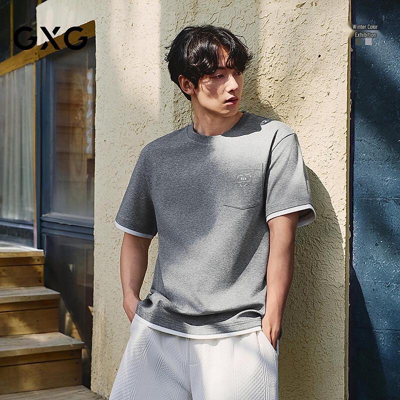 GXG Men s Co-branded Fake Two-Piece Textured T-Shirt XL