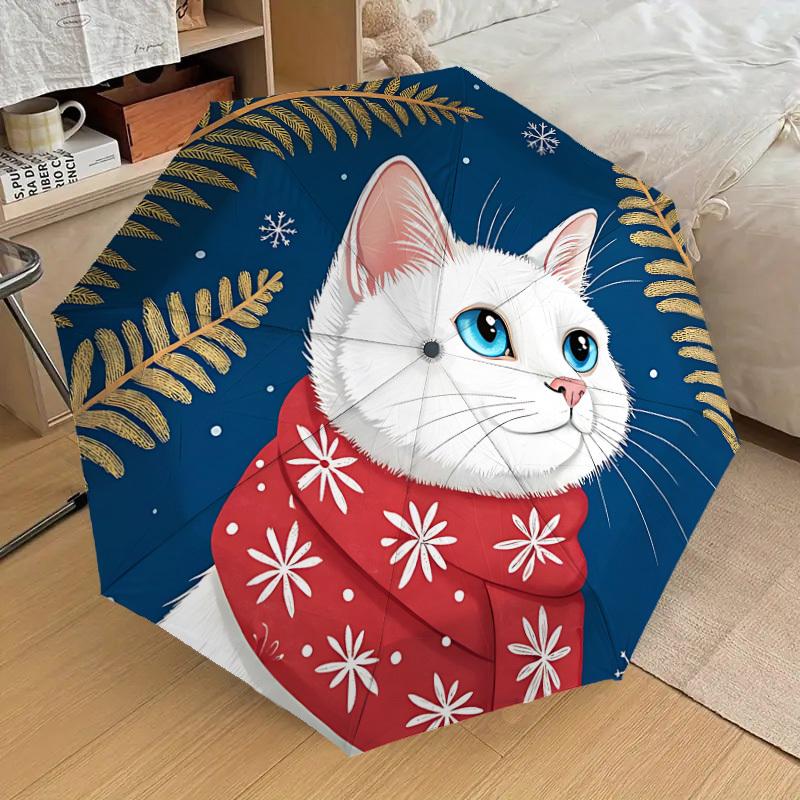 

1pc Winter Cat Scarf Automatic Open/Close Umbrella, 8-Rib Sturdy Frame, Umbrella for Travel, Everyday, Formal Events yy251126038