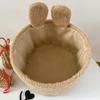 Soft Plush Sundries Storage Baskets Multi-Purpose Rabbit Ears Organizer Bag Cute Embroidery Toys Storage