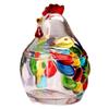 Porta Caramelle a Forma di Gallina in Vetro Cristallo, Ciotola Caramelle Retrò con Coperchio, Piatto Dessert Ciotola Snack Ornamento per Arredamento Casa