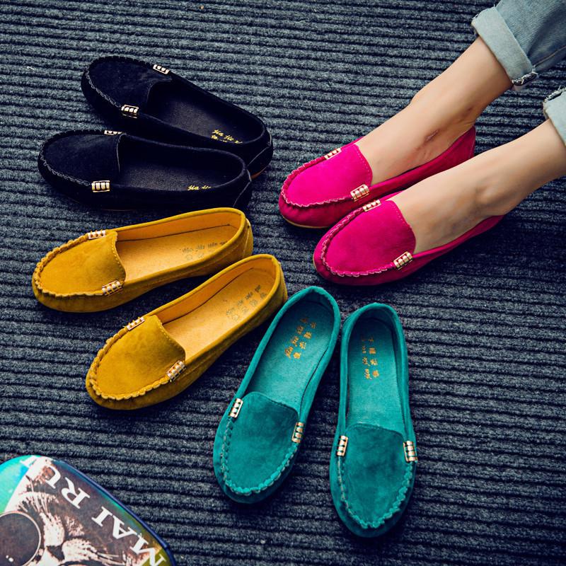 Trendy Minimalist Single Shoe 202 Autumn New Item Round Toe Shallow Mouth Metal Buckle Decoration Flat Heel Casual Women's Shoes