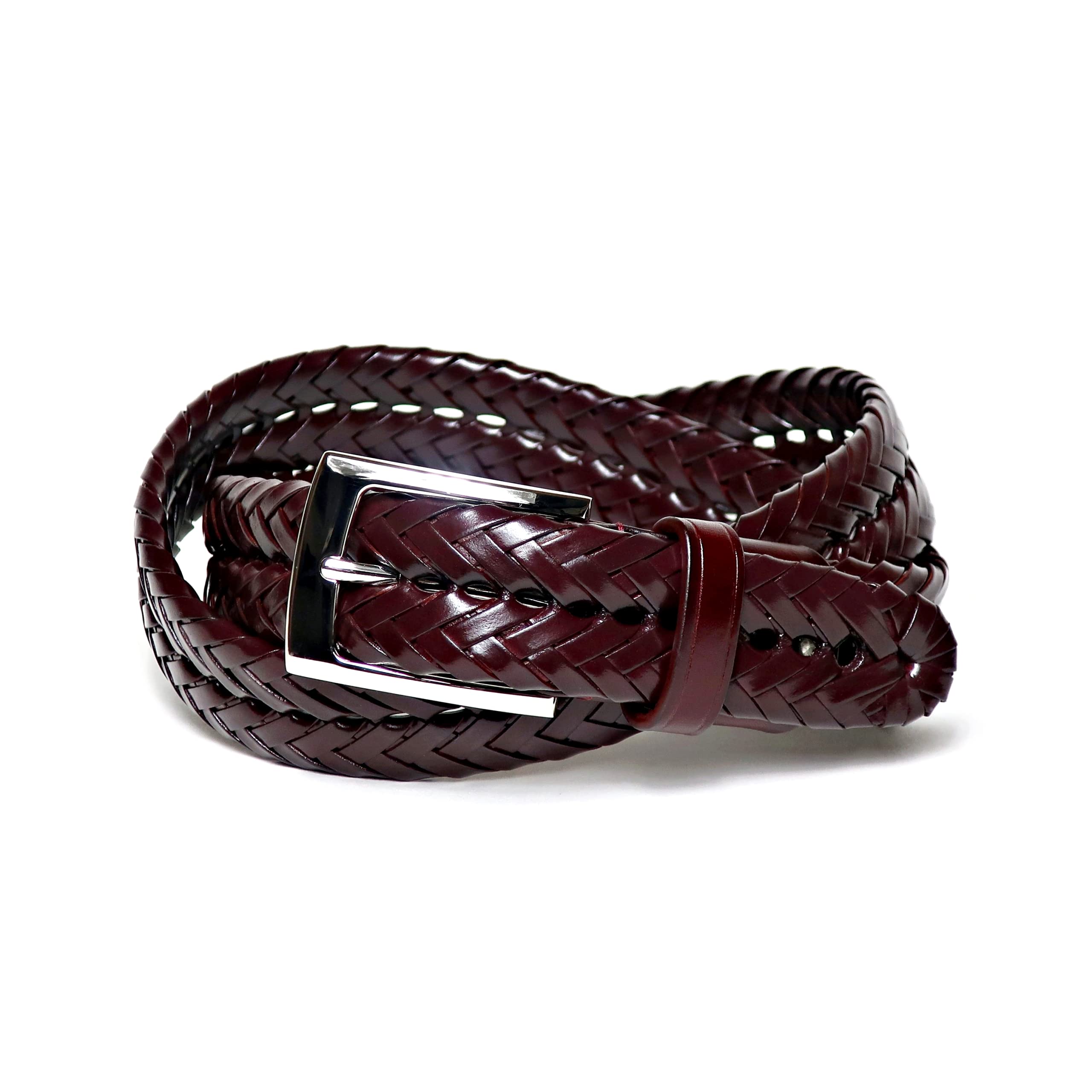 [KIETH] Men s Belt, Mesh Leather, Genuine Leather, Burgundy, Adjustable Size, Guaranteed Quality KE21194-69