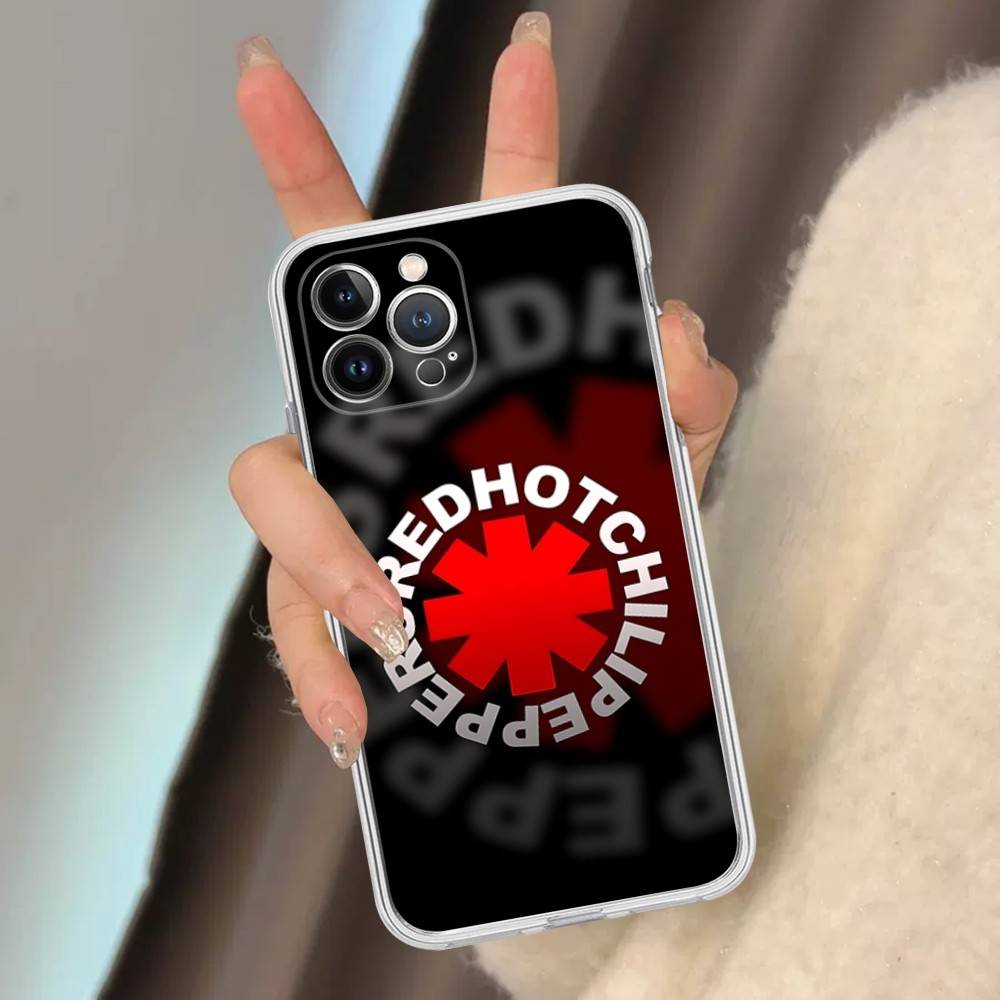 Red Hot Chili P-Peppers Band Transparent Phone Case For IPhone 17 Air 16 Pro Max 15 14 13 12 11Plus Shockproof Cover