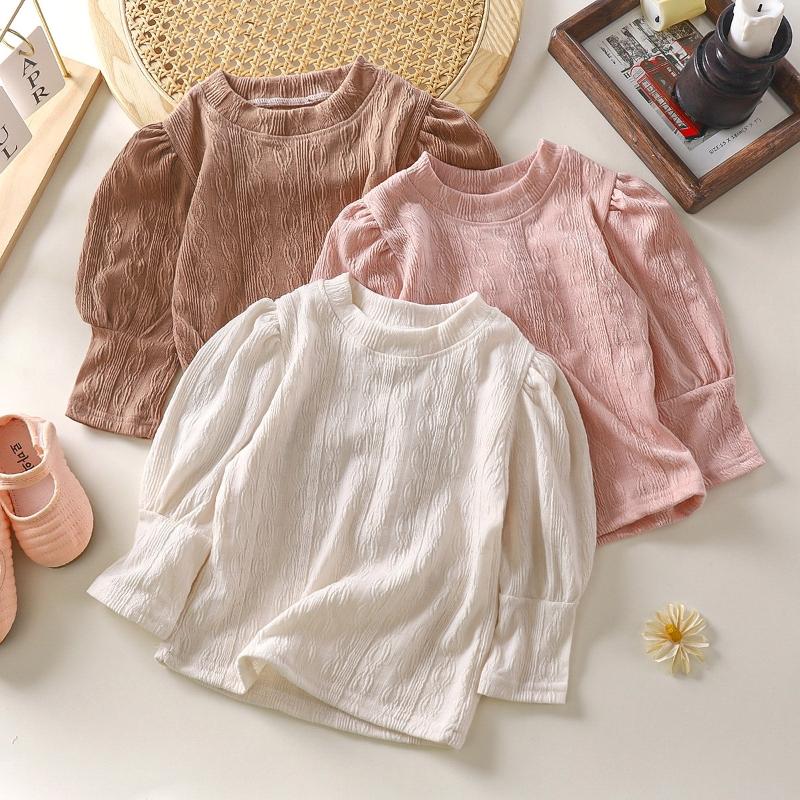 Children Long Sleeve T-shirt Kids Crew Neck Basic Blouse Clothes Bottoming Shirt Spring Autumn Baby Soft Tees New Tops
