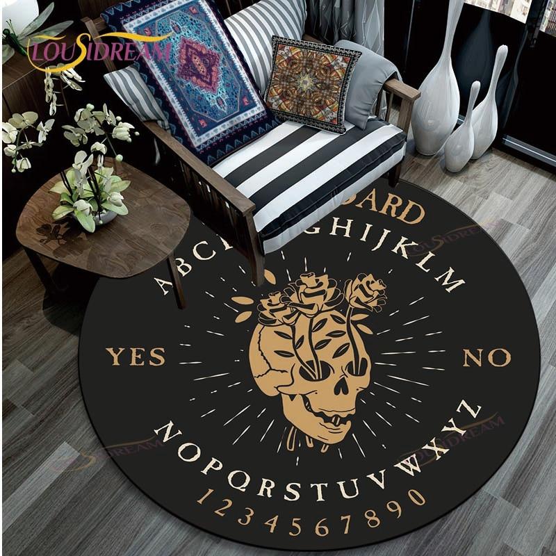 Ouija-Brett-Teppich, Fußmatte, Bodenmatte, Teppich, rund, für Zuhause, Hotel, Wohnzimmer, Fußmatten, rutschfester Teppich