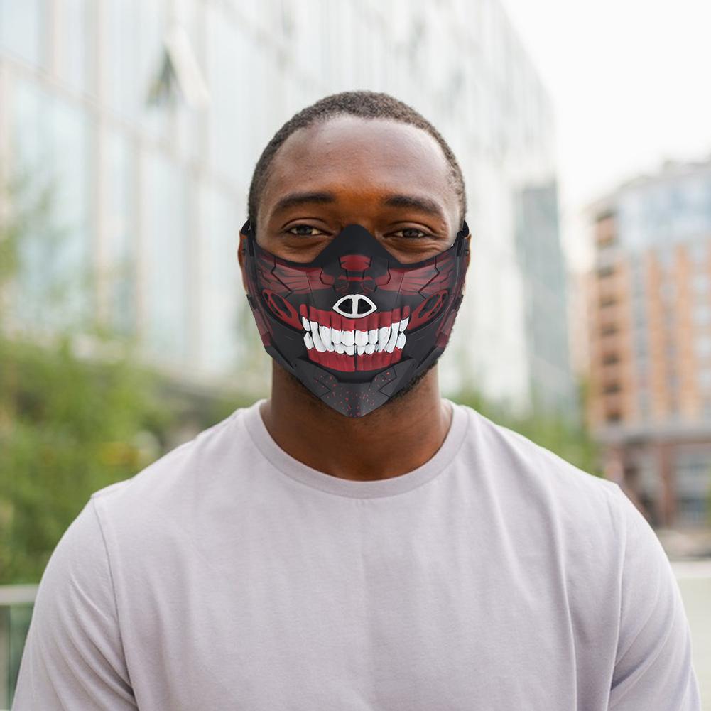 Airsoft Skull Mask Half Face Protection Half Face Combat Mask Breathable Halloween Fangs Mask for Airsoft Shooting CS