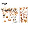 Autumn Pastoral Theme Window Art Static Sticker with Cute Animals & Maple Leaves, Removable Harvest Decals of Forest Festival Clings, Waterproof