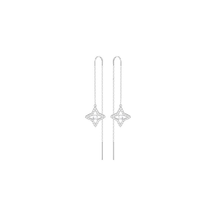 Swarovski Sparkling Dance Star Artificial Crystal Drop Earrings Womens White