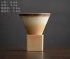 Retro Coffee Cup Creative Hexagonal Cup Light Luxury Coarse Pottery Mug Handmade Cup Nordic Design Cone Cup