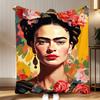Klasyczna artystka Frida Kahlo Koc Miękki Koralowy Polarowy Koc 310gsm Puszysty Ciepły Koc na Sofę Łóżko Kanapę Wystrój Sypialni
