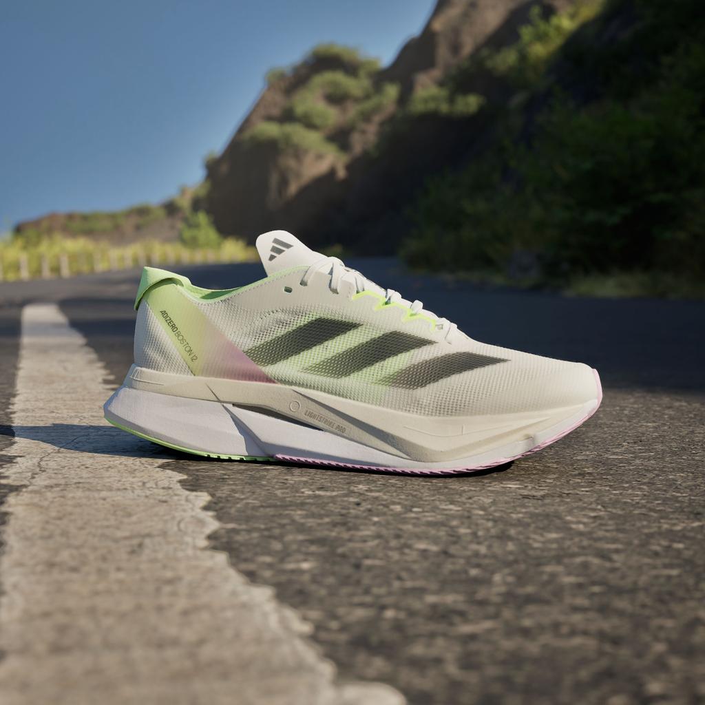 adidas Adizero Boston 12 Cloud White Core Black Green Spark