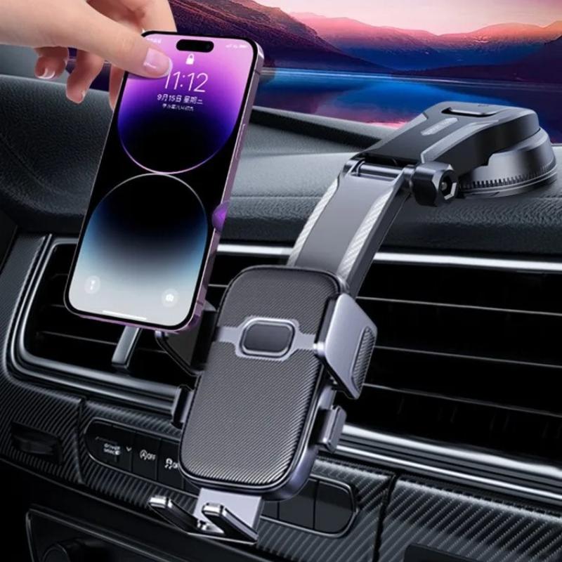 Suction Cup Car Phone Holder Dashboard Folding Stand 360° Multi-Angle Rotation Stable Mount for Horizontal & Vertical Navigation in Car