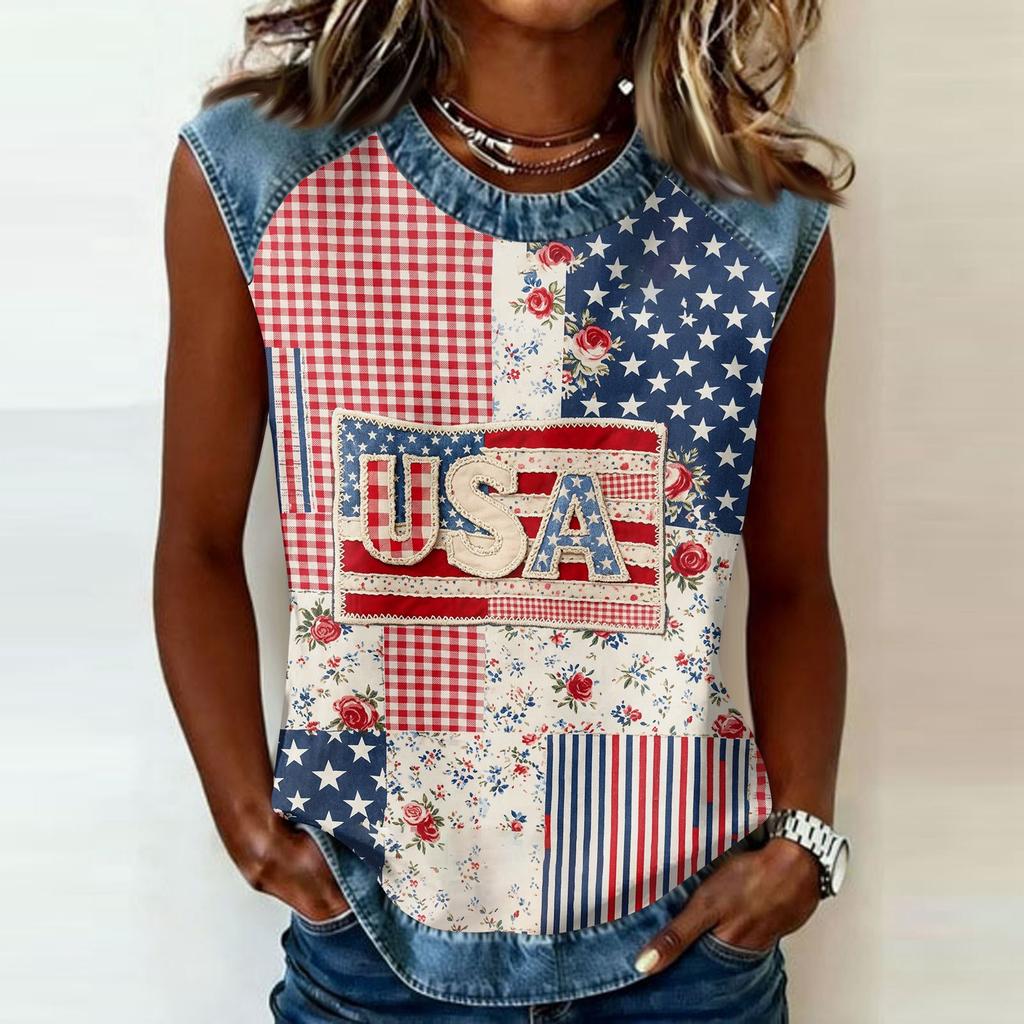 Camiseta informal de manga larga para mujer con cuello redondo y estampado