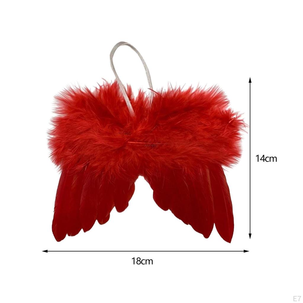 5 Pieces Angel Wing Feather Hanging Wing, Christmas Decorations for Holiday, Party