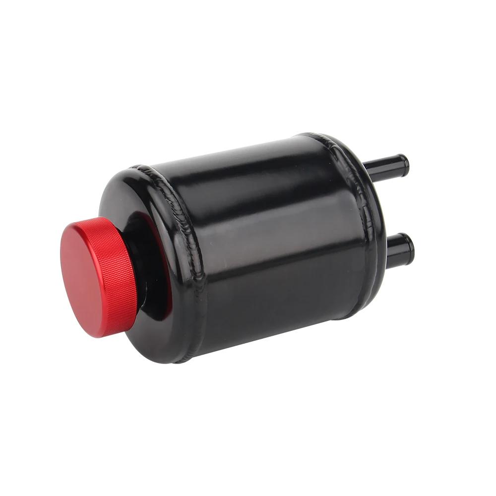 Racing Power Steering Fluid Reservoir Tank with Clamps Aluminium Alloy Fuel Cell Surge Tank Power Steering Oil Catch Can Tank