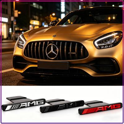 1Pcs AMG Logo Front Grille Emblem Badge Car Exterior Styling For V177 W247 W176 W177 W207 W203 W204 GLA GLC X253 GLK GLA Class