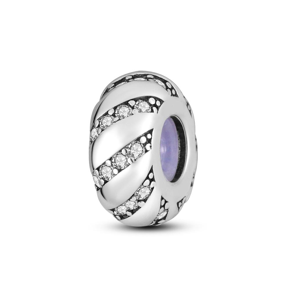 Charms Fit Original Beads Copper Clip Charms Zircon Silicone Spacer Beads Fit Bracelet Women Diy Gift