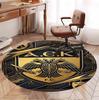 AEK Athens FC Pattern Round Rug, Indoor/Outdoor Mat, for Picnic, Gameroom, Bedroom, Office, Living Room, Home Decor Carpet, Birthday Gift