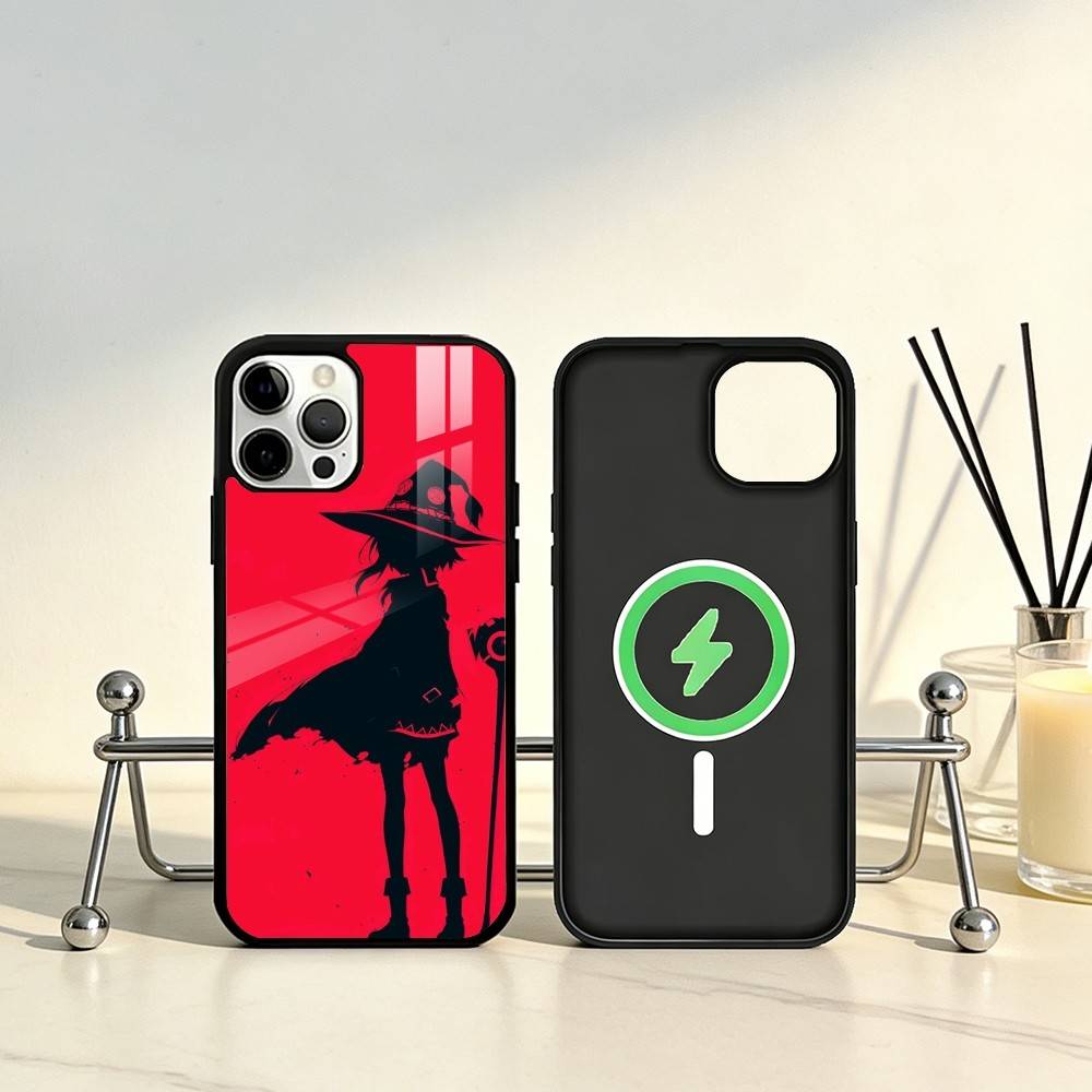 Megumin Anime K-KonoSubaS Handyhülle Für iPhone17,16,15,14,13,12,11 Plus,Pro Max Magnetisch Für Magsafe Kabelloses Laden
