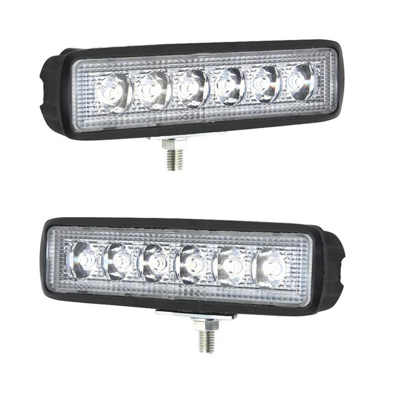 1Pc 12V 18W 6000K Bright Work Light Car Led Light Bar Ip67 Waterproof Flood Spot White Off Road Head Light Driving Lamp